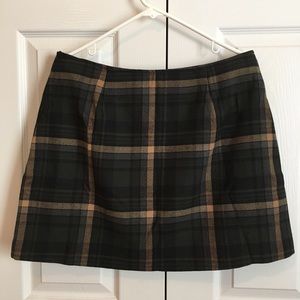 Vintage 1960s Wool Plaid Miniskirt, Size 33